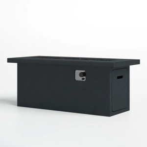 Modern Concrete Outdoor Fire Pit Table with Stainless Steel Burner and Propane/Natural Gas Compatibility - 1 of 4