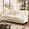 Beige 87" Corduroy Couch  with 2 Pillows, Sailboat-Shape Deep Seat Sofa for Living Room, Small Space, Office, Apartment-Morden Fort - 2 of 4