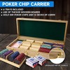 GSE 500pcs Wooden Poker Chip Case, Casino Chip Case with 5 Poker Chip Tray/Holder - 4 of 4
