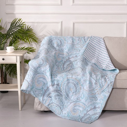 Spruce Blue Quilted Throw - Levtex Home : Target