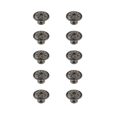 Elegant Lighting Corio 0.9Inch Diameter Antique Bronze Mushroom Knob Multipack (Set of 10)