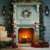 Hachikiko 20" Pre-Lit Snowberry Christmas Wreath - 8 Mode Timer LED Lights, Realistic Pine Cones - 3 of 4