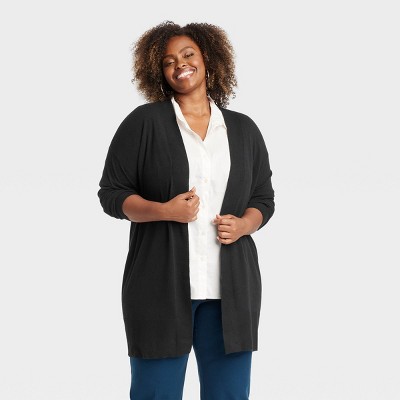 Women's Layering Cardigan - Ava & Viv™ Black 3X