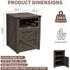 Vipbear 18"Night Stand with Charging Station Rustic End Table for Living Room Bed Side Table Cabinet Wooden Nightstand for Bedroom Bedside Table - 2 of 4