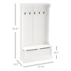 Munora 38" 3-in-1 Entryway Hall Tree - Storage Bench with Coat Rack, 8 Hooks & Shoe Storage - Cream White - 3 of 4