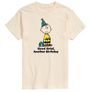 Men's - Peanuts - Charlie Brown Good Grief Another Birthday Short Sleeve Graphic T-Shirt - 1 of 4
