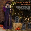 Best Choice Products 5ft Standing Witch, Wicked Wanda Poseable Halloween Animatronic w/ Pre-Recorded Phrases, LED Eyes - 3 of 4