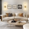 POWLIG 20.3" Modern Wall Sconce - 2-Light Dimmable Fixture with Threaded Glass Shade for Entryway & Bedroom - 3 of 4