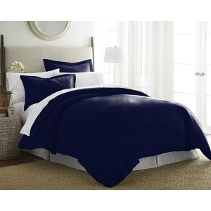 Pointehaven 525 Thread Count 100% Long Staple Cotton Solid Sateen Luxury Duvet Set - 1 of 2