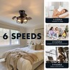 Ludomide 22 in. Indoor Industrial Black Small Caged Retractable Low Profile Ceiling Fan with Remote Included and No Bulb Included for Bedroom - 2 of 4