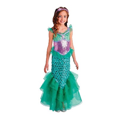Living Fiction Girls' Blue Sea Mermaid Costume