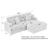 Modern 88.6" Corduroy Deep Seat Sofa with Storage Ottoman, Cloud-Like Comfy 3-Seater Couch for Living Room or Small Spaces-The Pop Home - 4 of 4