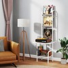 HDZNVF 5-Tier Record Player Stand with Vinyl Display Shelf and Record Holder White - 2 of 4