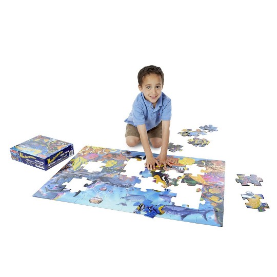Melissa And Doug Solar System And Underwater Jumbo Floor Puzzle 48pc