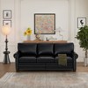 TiramisuBest Modern Black PU Leather Loveseat Sofa, Compact Faux Leather Couch for Apartments & Homes - 2 of 4