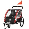 Sillysis 2-in-1 Walk/Ride Child Baby Bike Trailer for Kids 2 Seater - 2 of 4