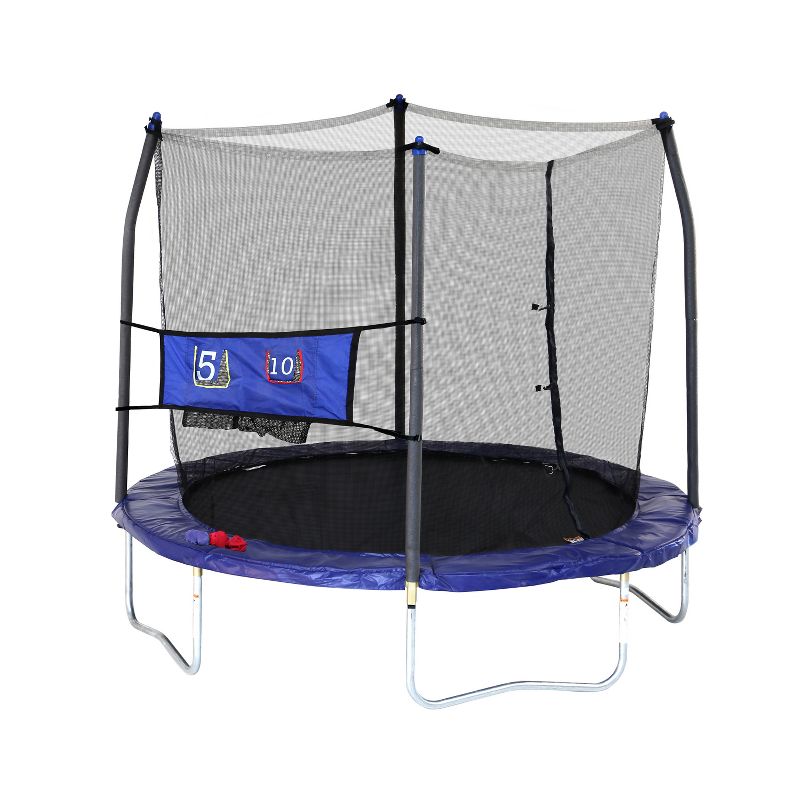 Skywlker Trampolines 8' Round Jump-N-Toss Trampoline with Enclosure - Blue, 1 of 7