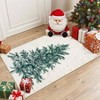 Bathroom Rug 2x3 Small Washable Beige Kitchen Rug Non - Slip Front Door Rugs Indoor Throw Soft Tree Print Snowflake Holiday - 2 of 4