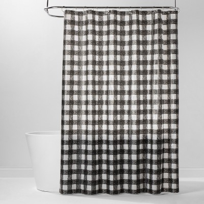 Peva Buffalo Plaid Shower Curtain Black White Room Essentials