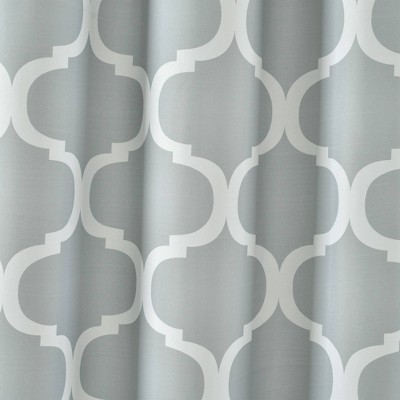 Light Gray Geometric Trellis Fabric Shower Curtain