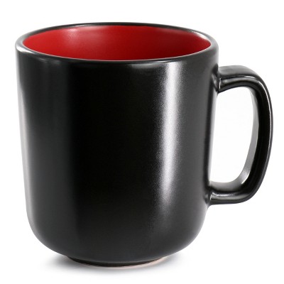 Red and Black Ceramic 16-Piece Dinnerware Set