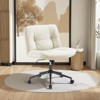 INFURNIC Task And Office Chairs Adjustable Comfy Computer Chair, Criss Cross Legged Chair, Armless Home Office Chair, Beige, 26.8"*26.4"*36.8" - 4 of 4