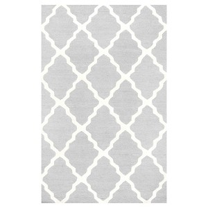 nuLOOM 100% Wool Hand Hooked Marrakech Trellis Accent Rug - Gray (2