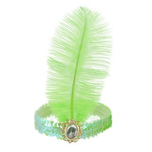 Unique Bargains Women's Feather Faux Diamond Sequins Headband 1 Pc - 1 of 4