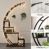 5-Tier Large Half Moon Indoor Plant Stand with Hanging Hooks, Curved Ladder Flower Pot Display Rack for Home, Patio, Garden & Balcony - 3 of 4