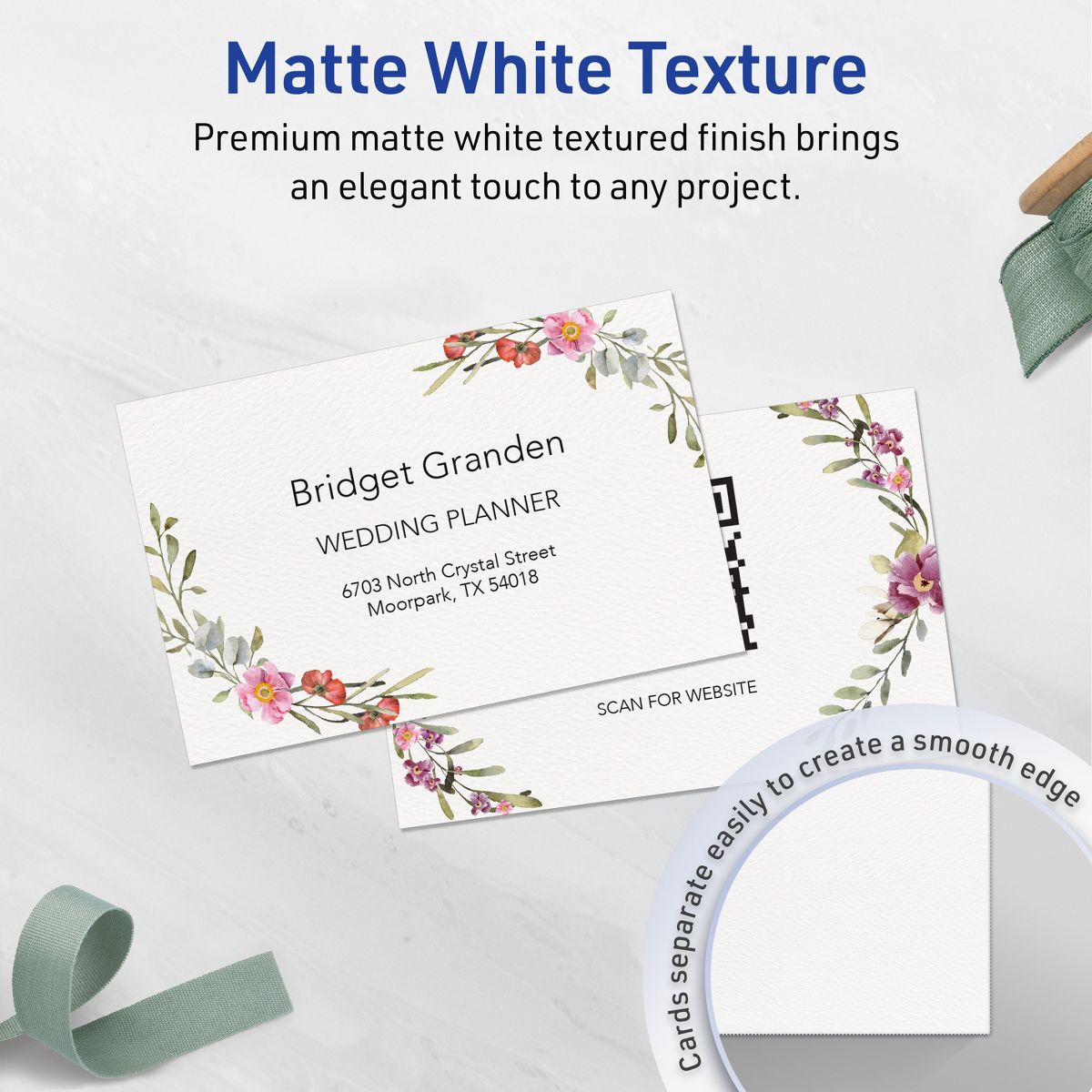 Avery Matte White Postcards, 3-1/2" x 5" Rectangle - thumbnail 3