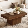 Lantine 47.24" Solid Wood Coffee Table for Living Room, Rectangle Center Cocktail Table with Sturdy Wooden Pedestal - 2 of 4