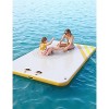 Blue Inflatable Dock Floating Platform, 10x10 FT, Non-Slip PVC Lake Float Island, Drop-Stitch, Pump/Ladder/Bag - 2 of 4