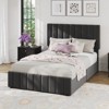 Bed Frame, Linen Quilted Upholstered Platform Bed with Adjustable Headboard & 4 Storage Drawers, Sturdy Wooden Slats Support - 4 of 4