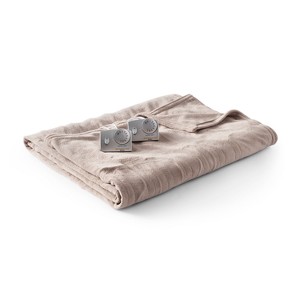 Microplush Electric Warming Blanket (Twin) Taupe - Biddeford Blankets, Brown