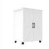 Kumasinova 27" Versatile Kitchen Cart with Barn Doors,Mobile Kitchen Island on Wheels,Portable Kitchen Storage for Dining Room,Bathroom,Kitchen,White - 4 of 4