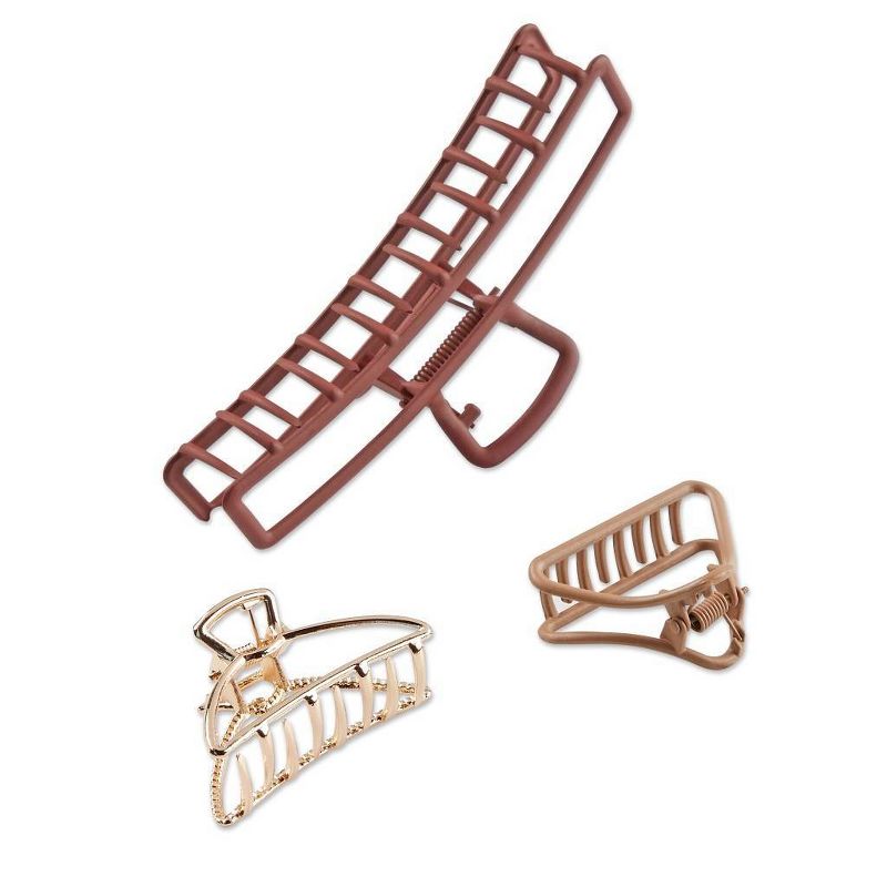 sc&#252;nci Mixed Sizes Open Claw Clips - Metal - All Hair - 3pcs, 4 of 7