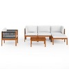 vidaXL Acacia Wood Patio Lounge Set with Cushions-Cream-Ideal for Garden, Patio & Living Room-Includes Sofa, Armchair, Footrest, Table - 3 of 4