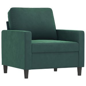 vidaXL Velvet Sofa Chair in Dark Green - Comfortable Armchair with Luxurious Velvet Fabric - 1 of 4