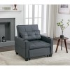 LOVMOR Single/Two Pull Out Sleeper Chair Bed, Convertible Futon Sofa Chair Bed, Sofa Couch Bed with USB Ports, Pillow, Cup Holders, Side Pockets - 4 of 4