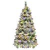 INFURNIC Artificial Trees 6FT Pre Lit Spruce Snow Flocked Christmas Tree with Pine Cones for Holiday Decor, White Green, 41.3"*41.3"*72" - 3 of 4