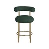 Meridian Furniture,Bordeaux Green Boucle Fabric Stool, Set of 2 - 3 of 4