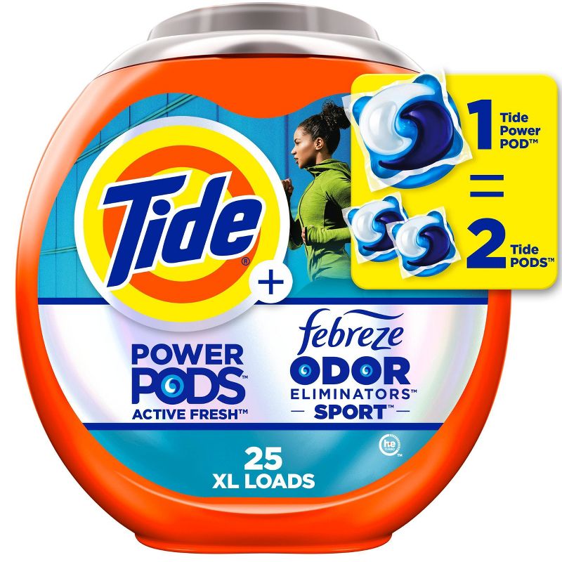 Tide Sport Power Pods HE Compatible Febreze Odor Eliminator Laundry Detergent Soap Pacs, 1 of 9