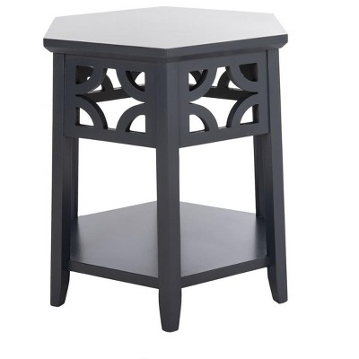 Connor Charcoal Grey 18" Hexagonal Bayur Wood End Table
