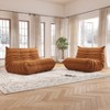 SYFERLORY Soft Beanbag Chair Set of 2，Bean Bag Chairs for Teens with High-Resilience Foam, Non-Slip Base Floor Lounge Sofa,Living Room, Orange - 2 of 4
