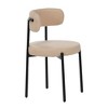Homy Casa Set of 4 Teddy Upholstered Dining Chairs with Metal Legs, Modern Cozy Style, Beige - 2 of 4