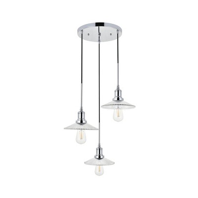 Elegant Lighting Waltz 3 light chrome Pendant