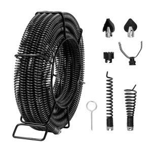 VEVOR Drain Cleaning Cable 45 FT x 7/8 Inch, Professional Sectional Drain Cleaner Cable with 6 Cutters for 0.8" to 5.9" Pipes - 1 of 4
