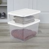 Racxily 8 Pack Small Storage Bin, 20 Quart Clear Plastic Storage Container with Snap-On Lid for Organizing, White - 3 of 4