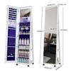 Fredees 360° Rotating LED Jewelry Armoire with Lock, Full Length Mirror, Large Floor Standing Organizer with Shelves - 2 of 4