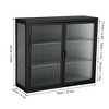 NicBex Modern 2 Glass Door Bathroom Wall Mount Cabinet Medicine Cabinet with 3 Tier Removable Shelves - 3 of 4